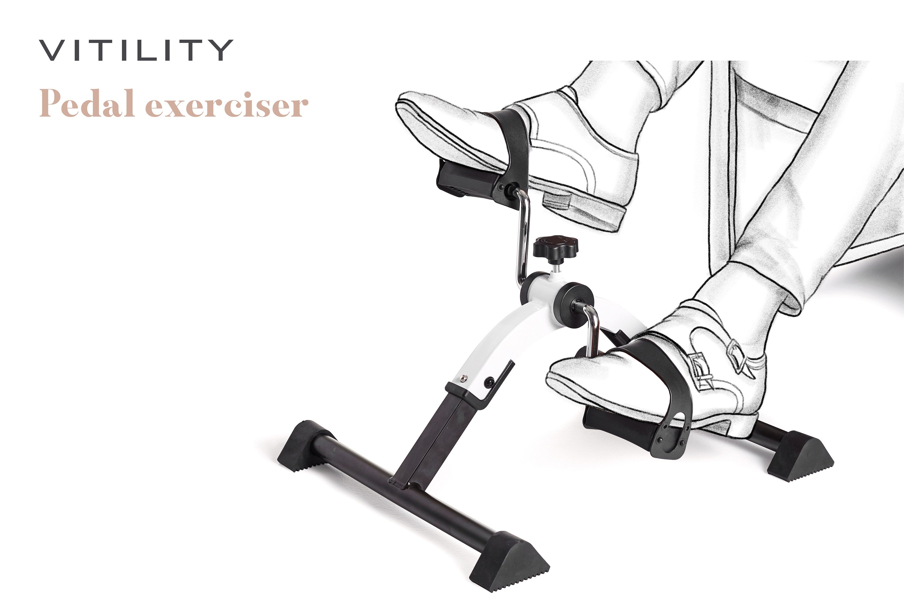 Foldable Vitility exercise bike trainer for therapy and fitness, featuring adjustable resistance for effective indoor workouts.