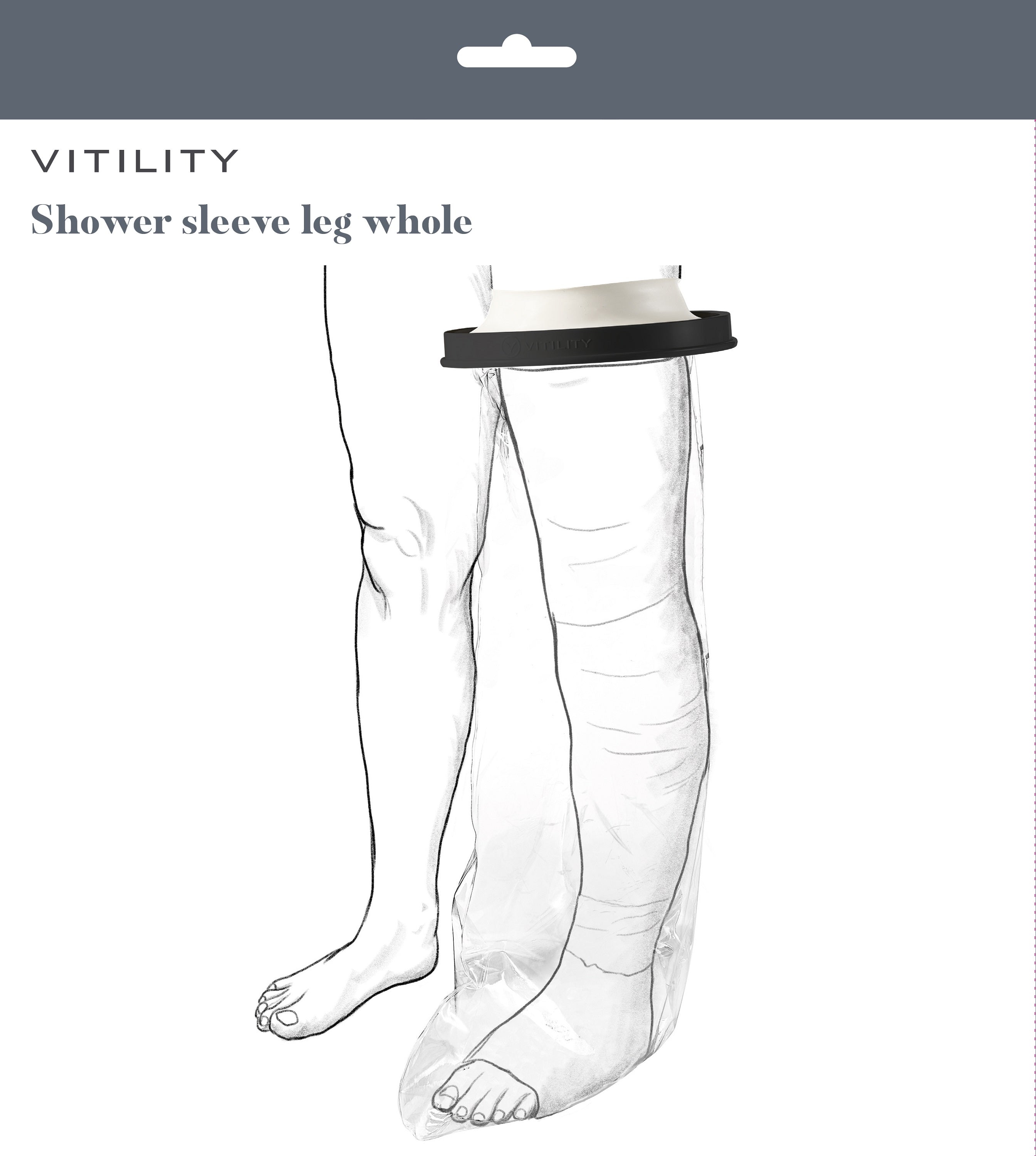 Vitility douchehoes been en hiel beschermhoezen voor douche en bad, set van één, waterdichte beschermhoezen voor extra comfort