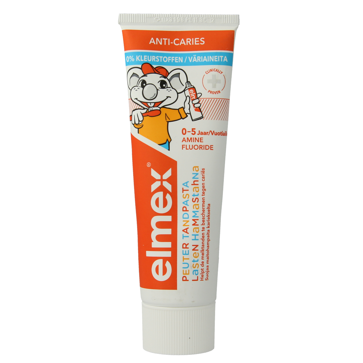 Elmex Tandpasta peuter 0-5 jaar, 75ml, gentle toothpaste for young children with mild formula for safe oral care.