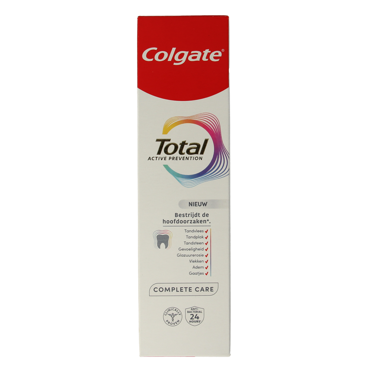 Colgate Total Complete Care toothpaste in 75ml tube, featuring the brand's signature packaging and design.