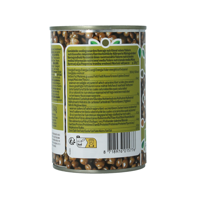 Organic green lentils from La Bio Idea in a 400g package, fresh and ready for cooking.