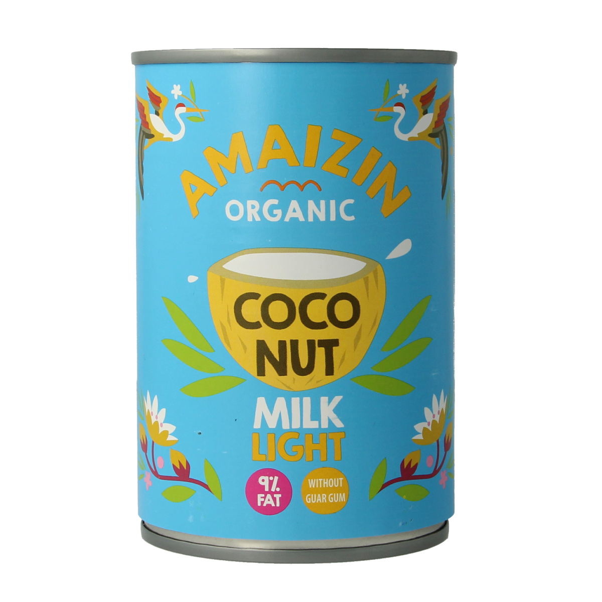Bottle of Amaizin Cocosmelk Light Bio, 400ml, organic coconut milk for sauces and cooking, natural and dairy-free.