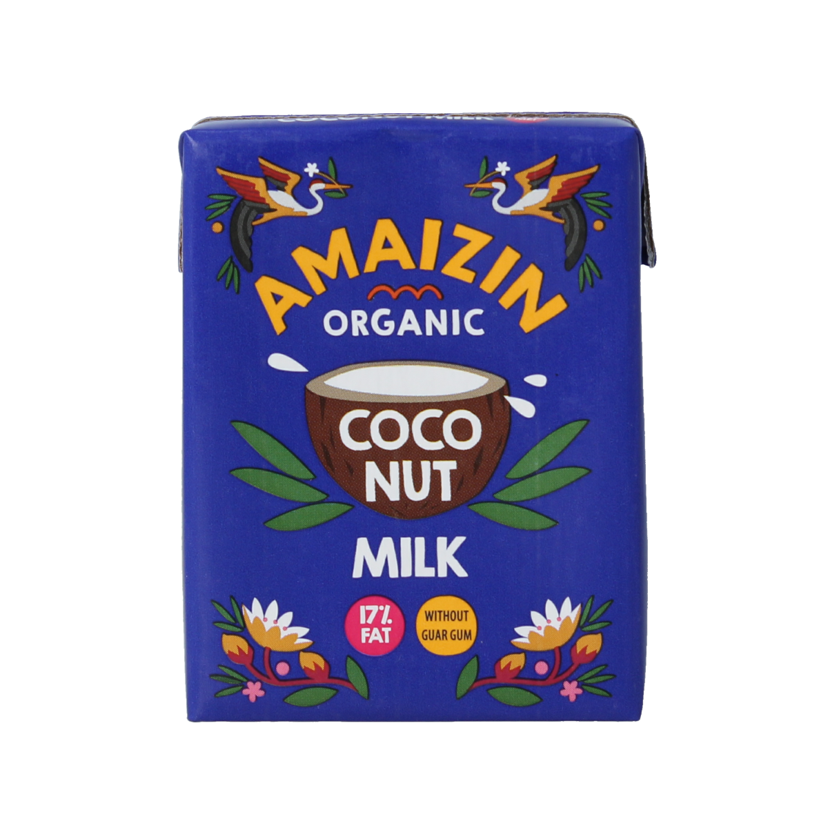 Amaizin bio coconut milk in a 200ml carton, suitable for drinks and smoothies, with a creamy white appearance.