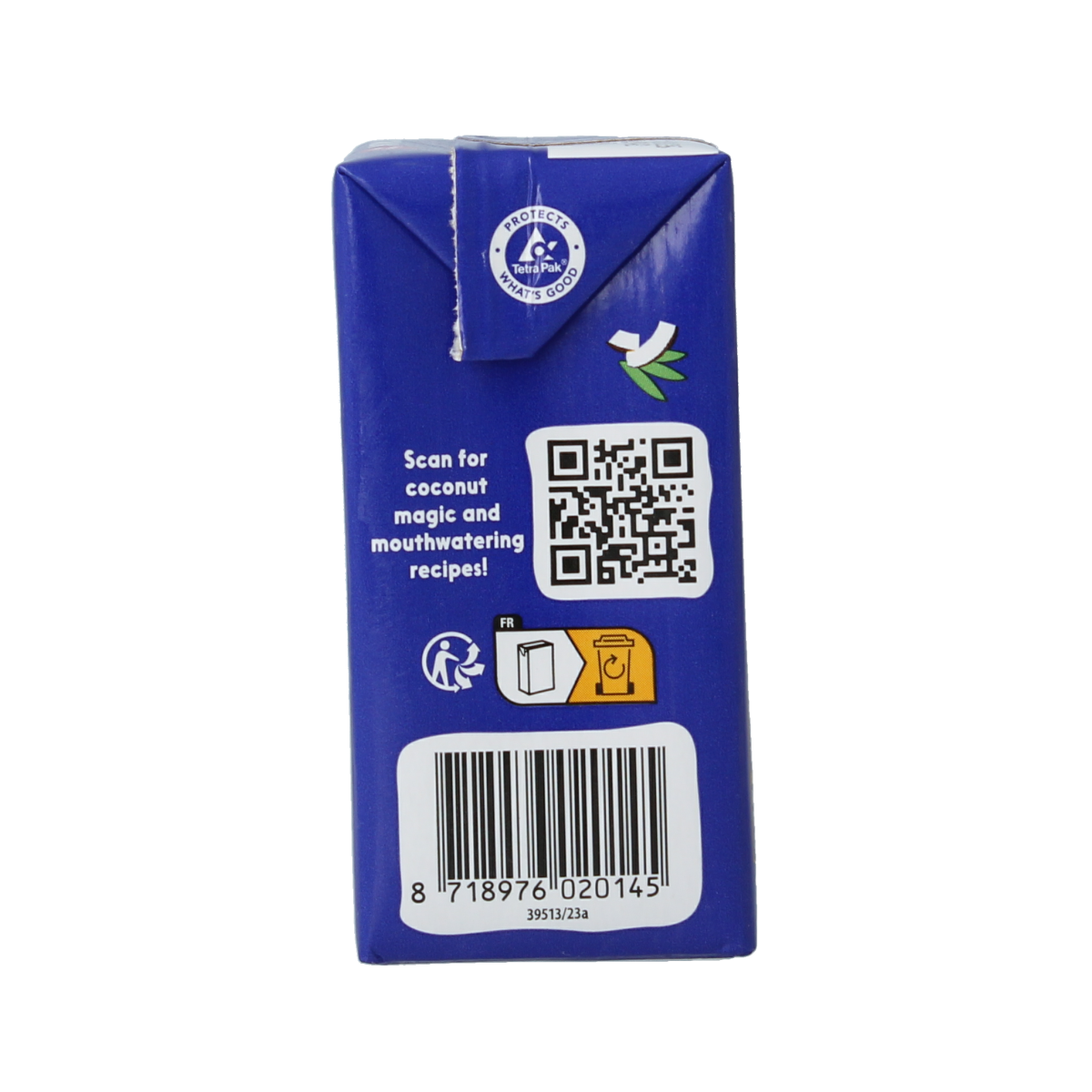 Organic Amaizin coconut milk in a 200ml carton, showcasing the natural coconut liquid product for drinks and smoothies.