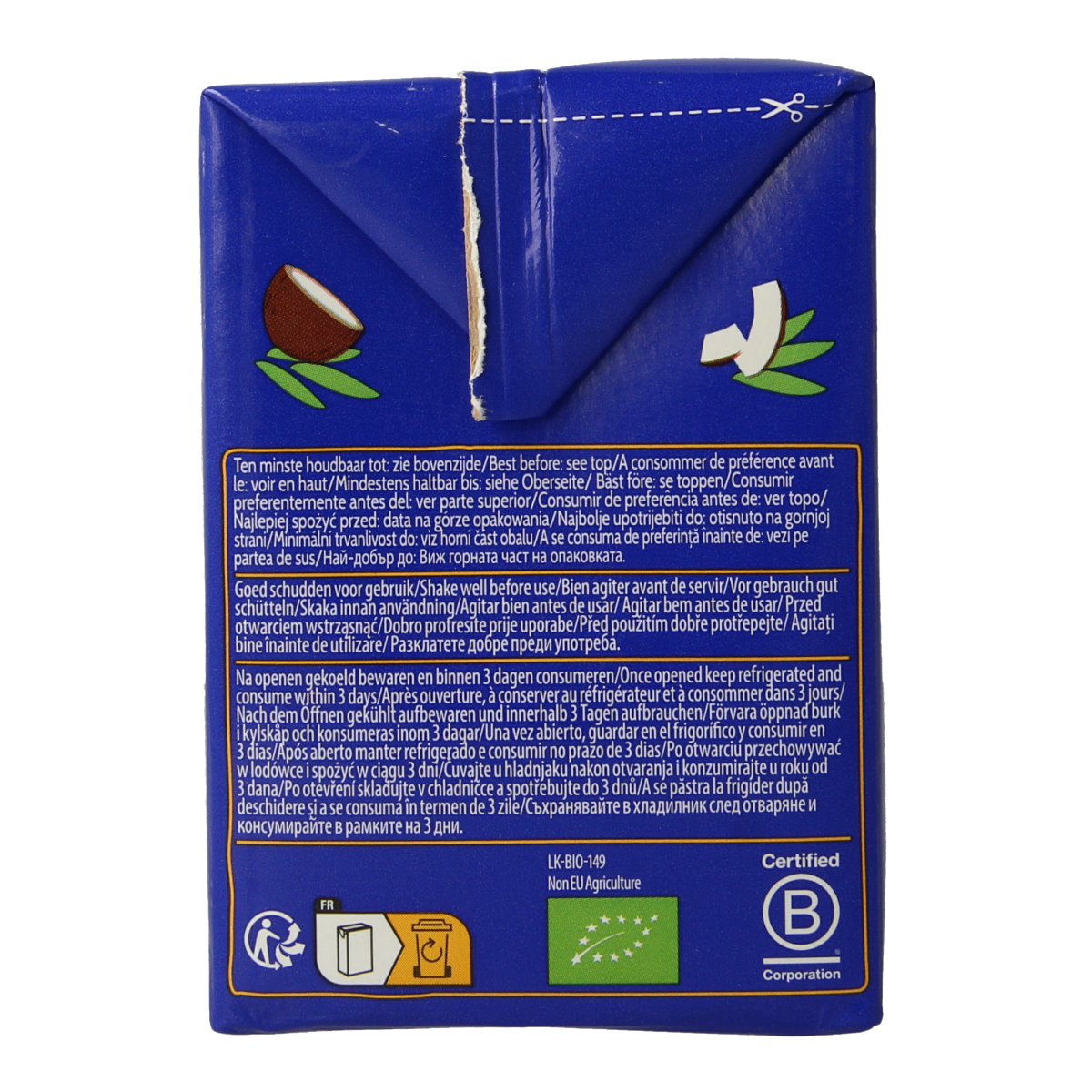 Organic Amaizin coconut milk in a 500ml bottle, perfect for sauces and cooking, from the Amaizin brand.