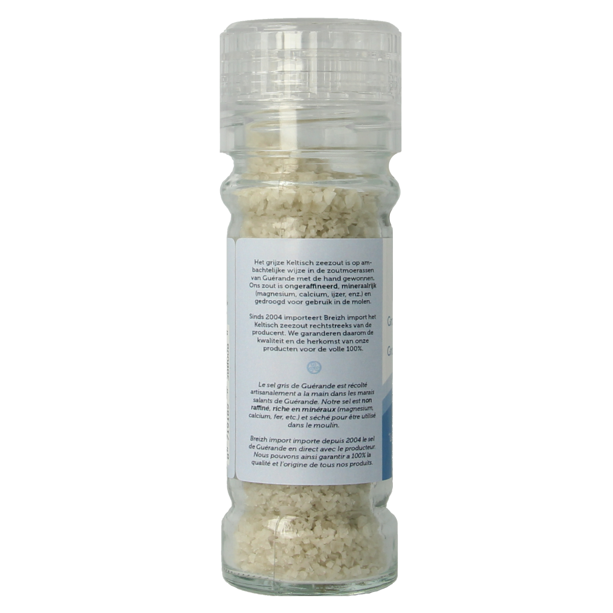 Breizh Import Grof Keltisch Zeezout gedroogd strooimolen, 85g, coarse Celtic sea salt for cooking and seasoning.