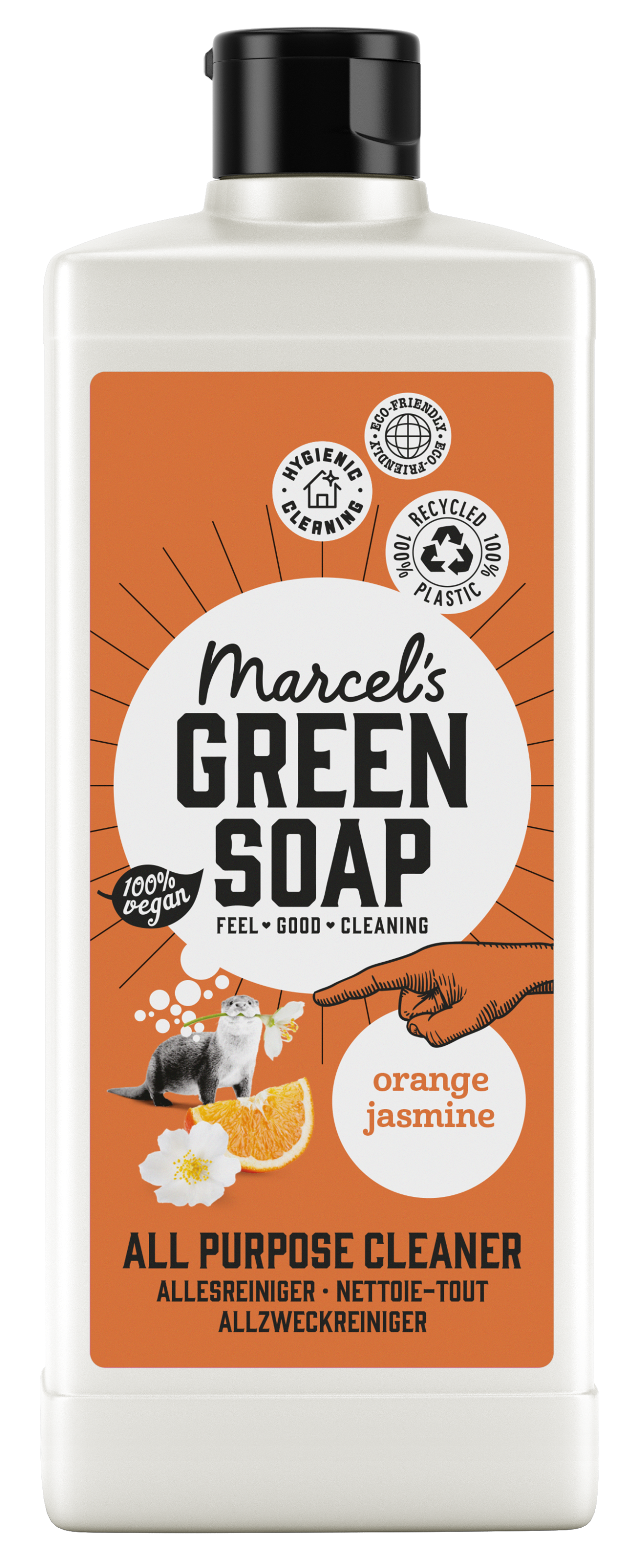 Marcel's Green Soap Allesreiniger sinaasappel en jasmijn, 750 ml, citrus en jasmijn schoonmaakmiddel in groene fles