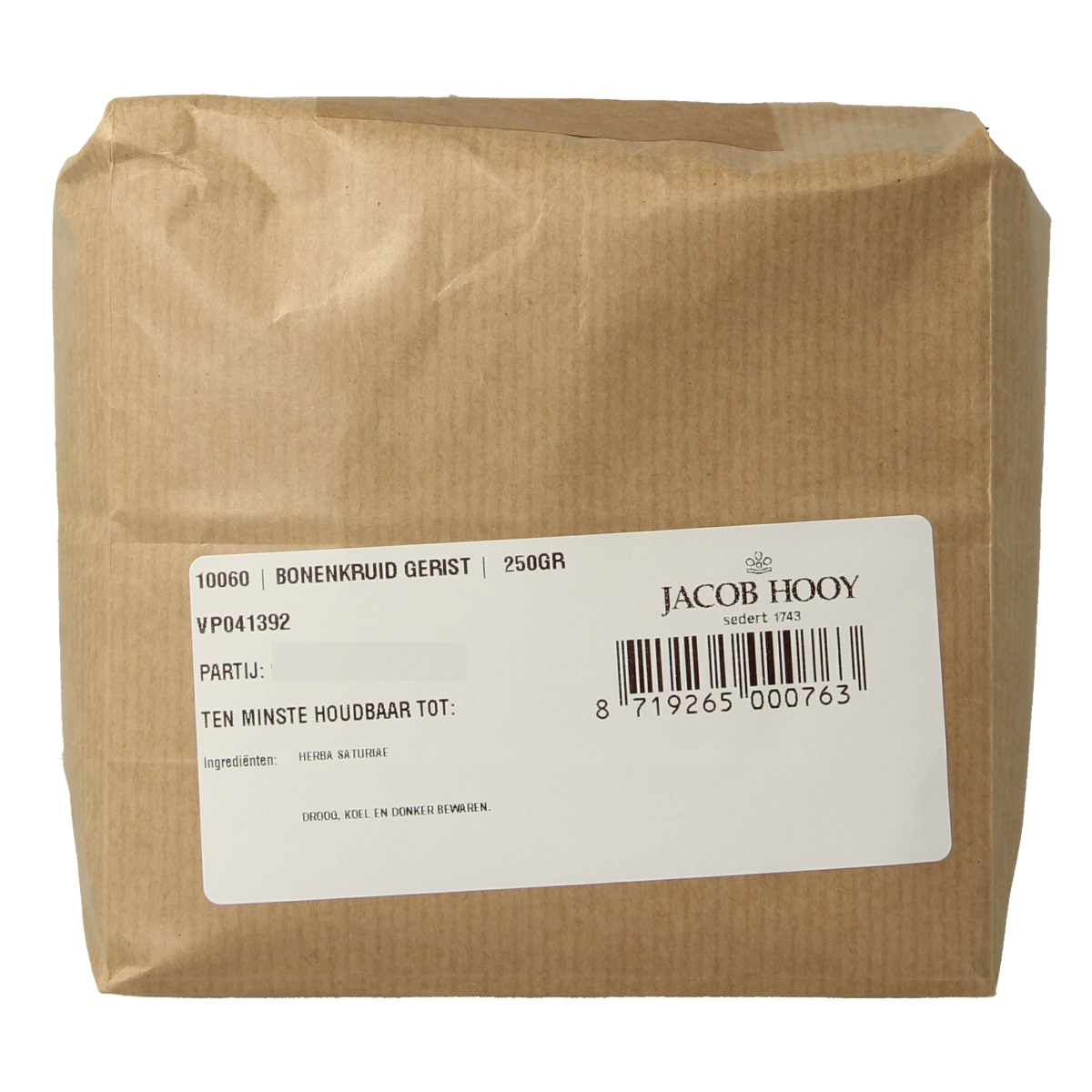 Jacob Hooy Bonenkruid gerist in 250g, dried herbal spice from the kruiden, zouten en maaltijdmixen collection.