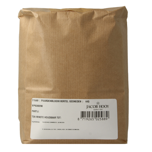 Jacob Hooy paardebloemwortel, 1 kg, kruiden en maaltijdmix, dried whole horseweed root for herbal use