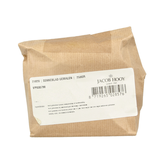 Grounded Jacob Hooy Senneblad in a 250g package, a herbal spice used in cooking and seasoning.