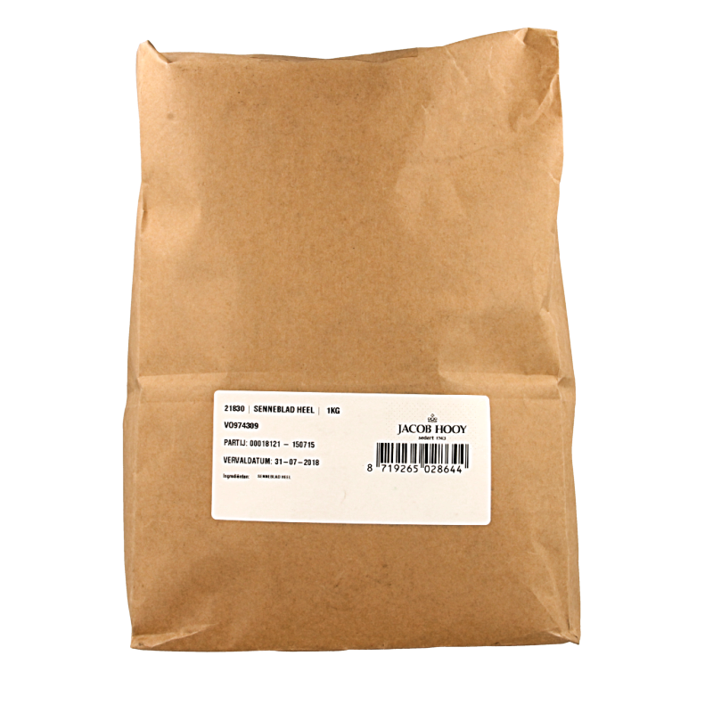 Jacob Hooy Senneblad heel in 1 kg bag, a herbal salt mixture used in cooking and seasoning.