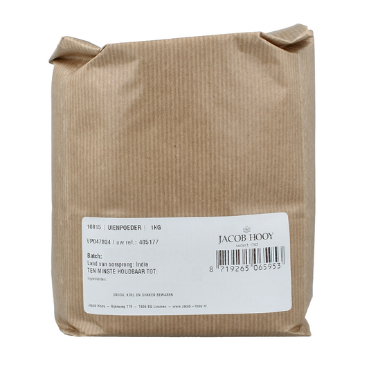 Jacob Hooy onion powder in a 1kg package, a herbal seasoning and meal mix for cooking.