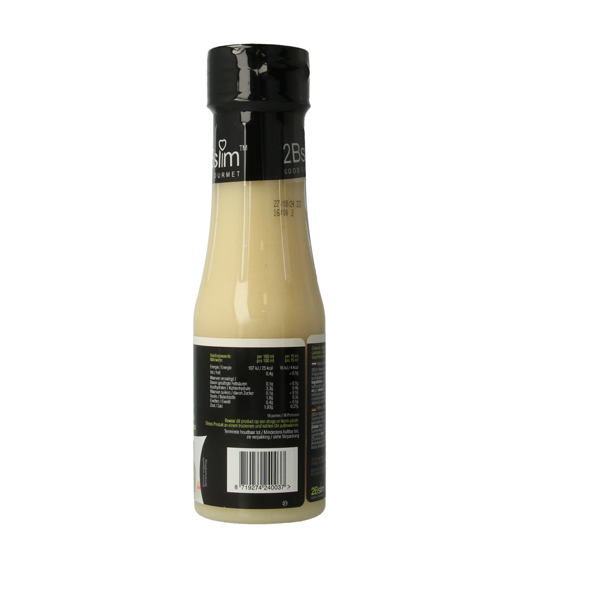 2bslim Yonnaise sauce in a 250ml bottle, a creamy condiment for sandwiches and salads, branded 2bslim.