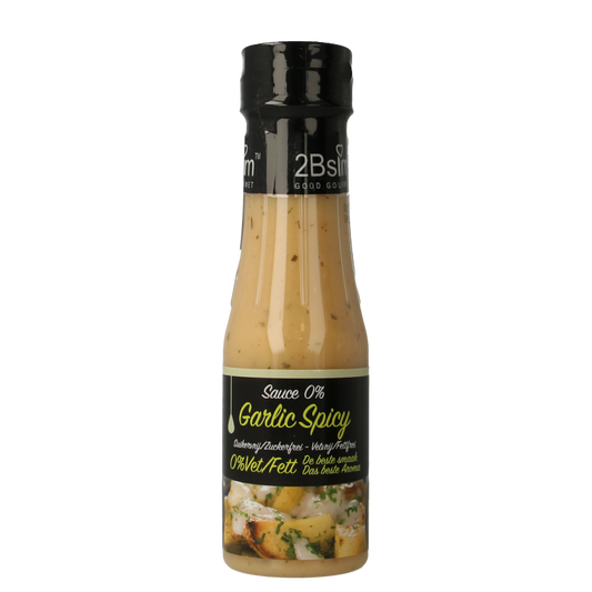 Spicy garlic sauce by 2bslim in a 250ml bottle, perfect for adding flavor to dishes, from the Sauzen en Smaakmakers category.