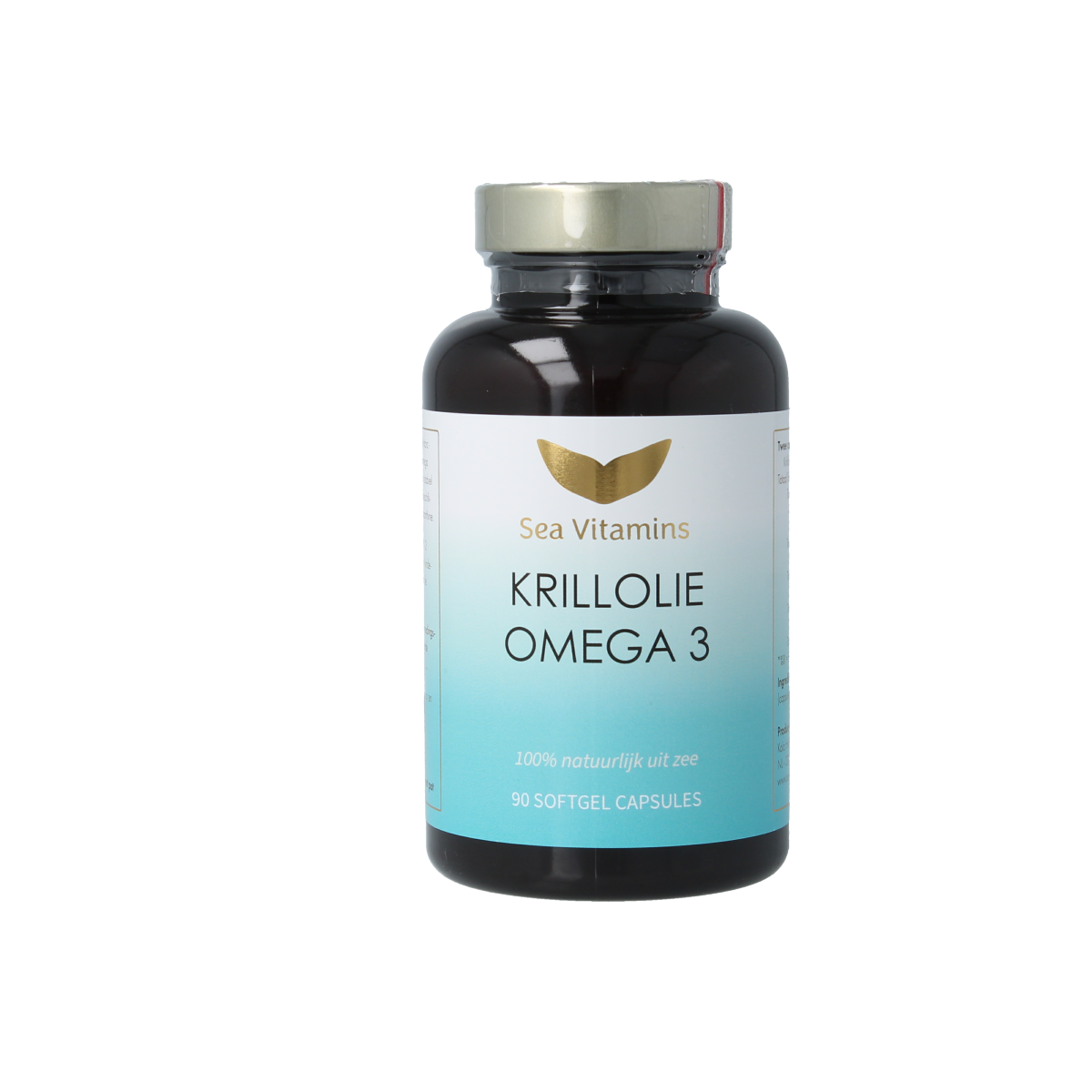 Sea Vitamins Krill Oil Omega-3 vegetarian capsules, softgel with red and gold packaging, rich in omega-3 fatty acids.