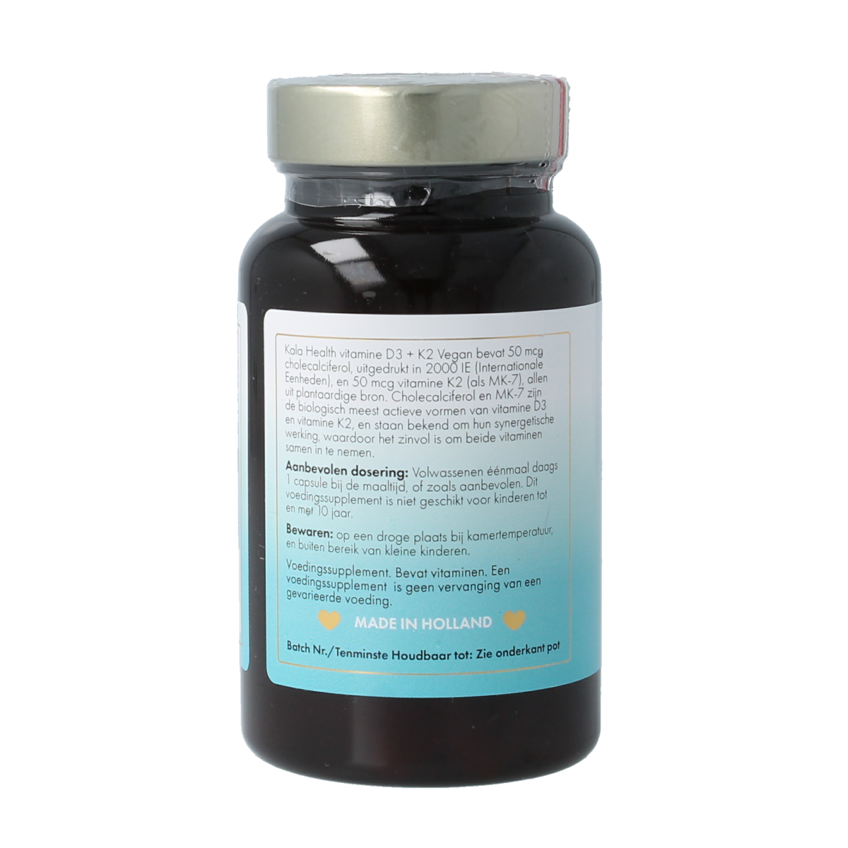 Sea Vitamins D3 K2 vegetarian capsules, multi-vitamin supplement derived from sea minerals, shown in clear bottle with capsules.