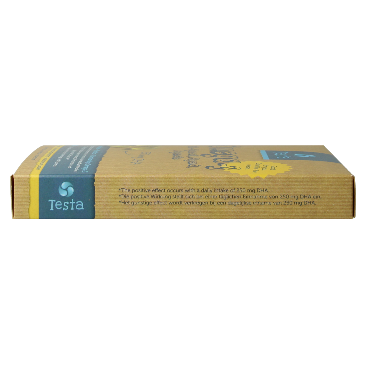 Testa Omega 3 Algenolie vegan capsules with 250mg DHA, vegetarian fish oil alternative in a bottle, natural supplement.