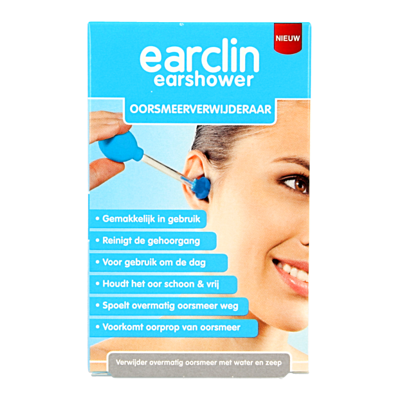 Adult Earclin ear shower for ear care, showing the compact device used for ear cleaning and hygiene.