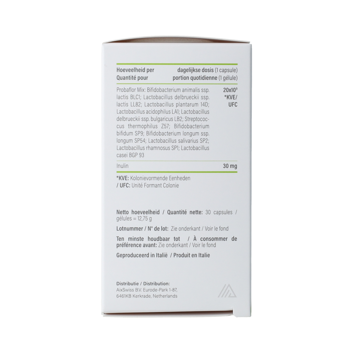 Nupure Probaflor 30 capsules containing micro-organisms for digestive health, shown in the image.