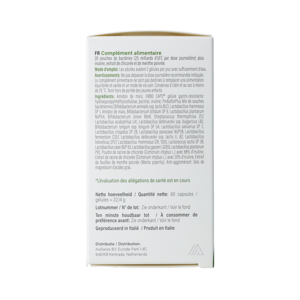 Nupure Probaflor Plus probiotic capsules featuring micro-organisms, in a bottle with 60 capsules, labeled Nupure.
