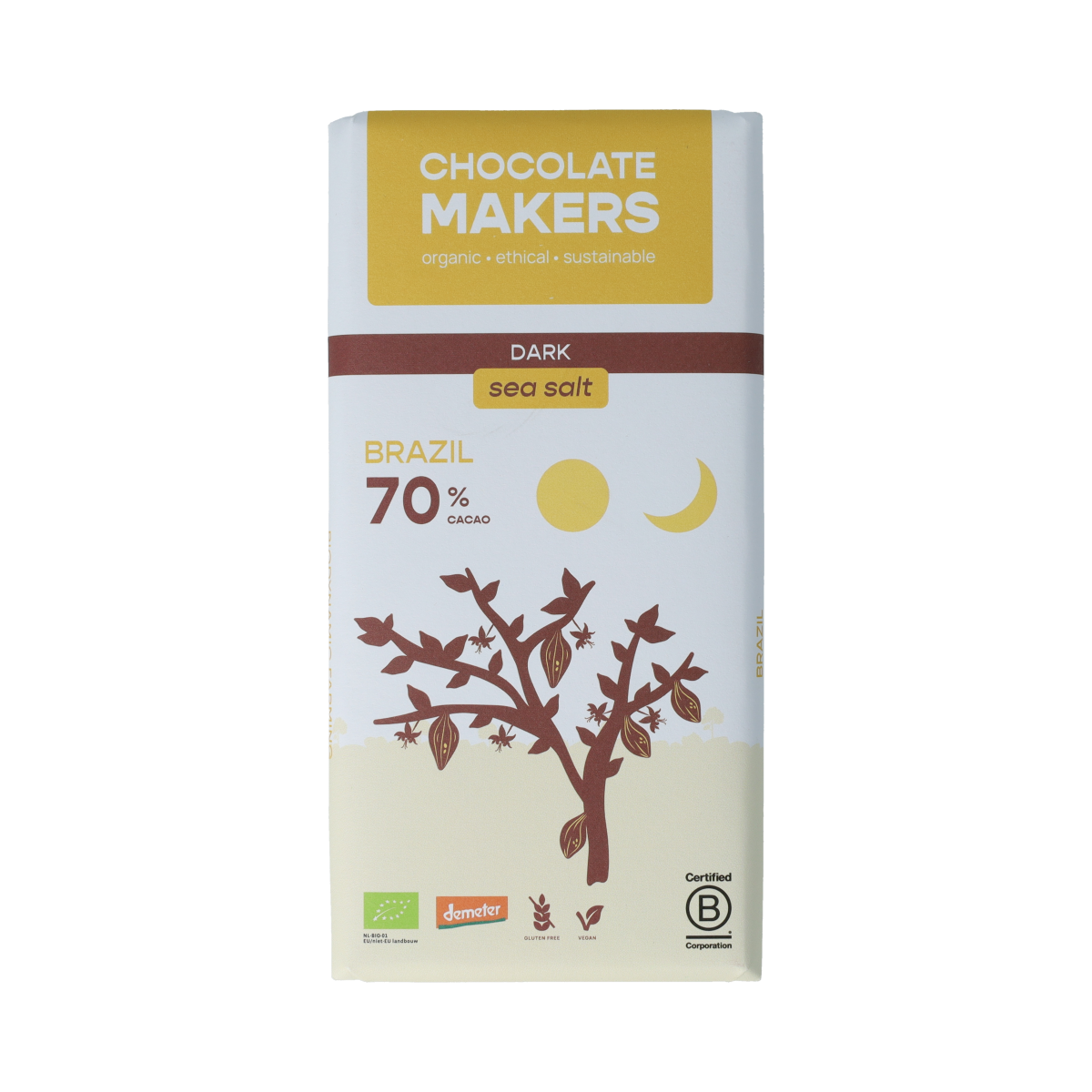 Chocolatemakers Brazil 70% puur demeter bio 80.00 Gram