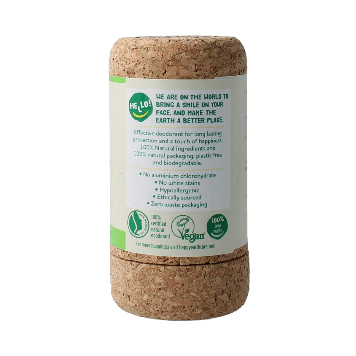 Unscented Happy Earth Pure crystal deodorant stick 90g, natural mineral deodorant for fresh, odor-free confidence.