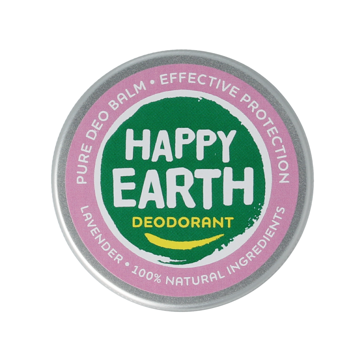Happy Earth Pure lavender deodorant balm in 45g, natural stick with lavender scent and eco-friendly packaging.