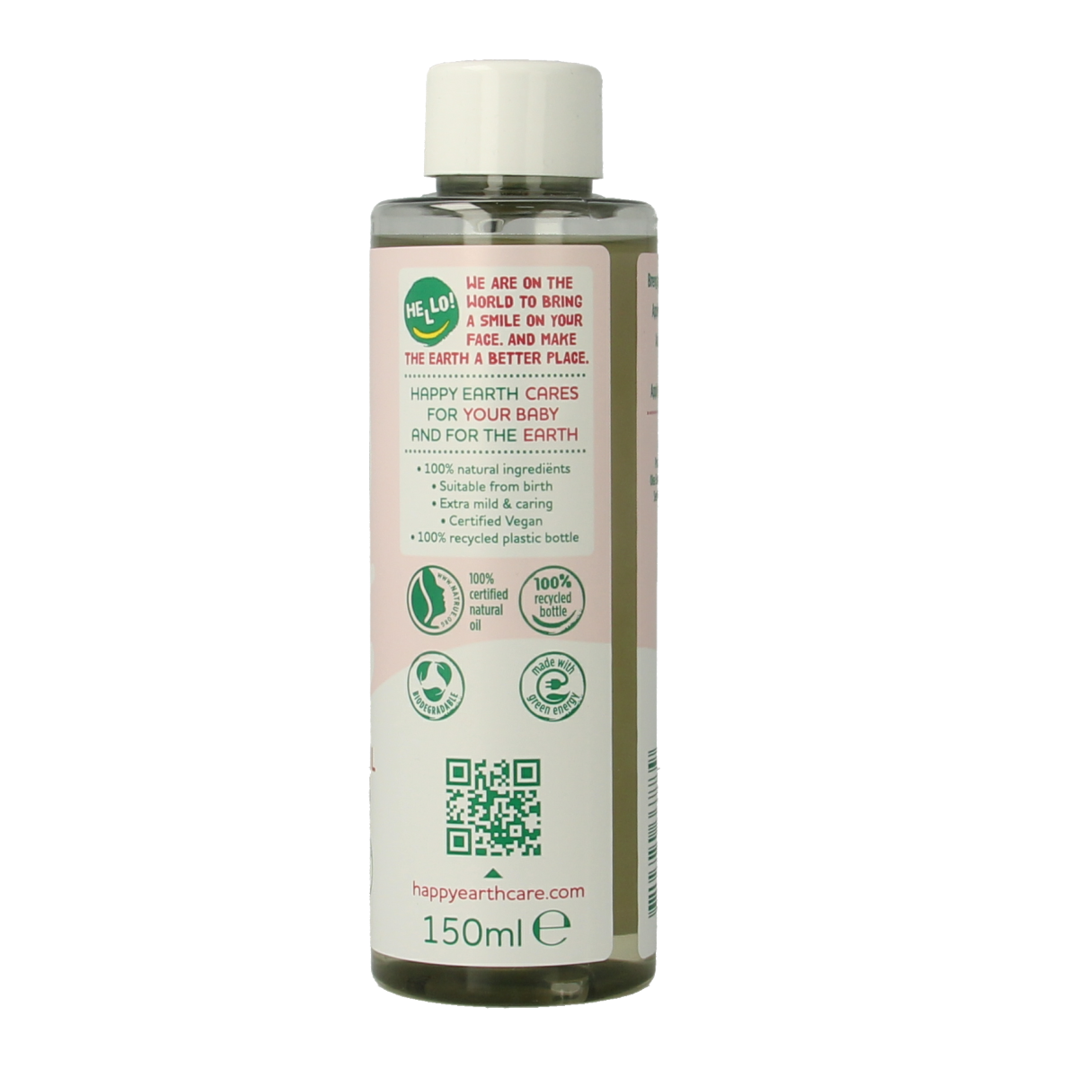 Happy Earth baby and kids face and body oil in 150ml bottle, gentle skincare for babies and toddlers