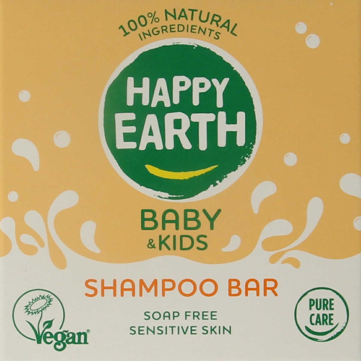 Happy Earth baby and kids shampoo bar, 50g, gentle natural soap for gentle cleansing of infants and toddlers.