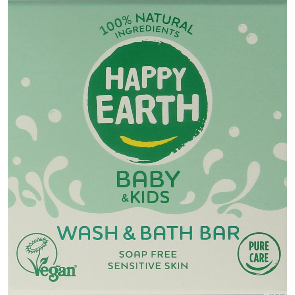 Happy Earth baby and toddler soap bar, 50g, natural skincare product with gentle ingredients for kids' skin care.