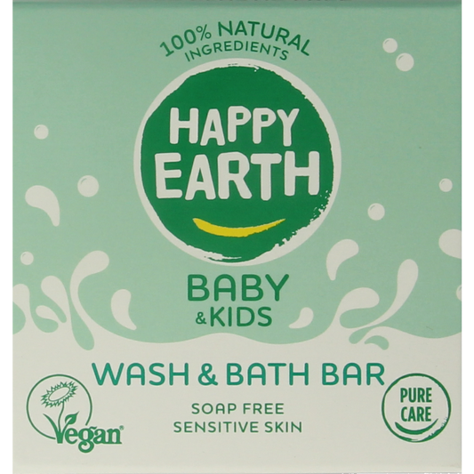 Happy Earth baby and toddler soap bar, 50g, natural skincare product with gentle ingredients for kids' skin care.
