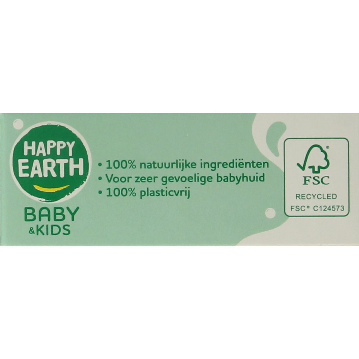 Happy Earth baby and toddler skincare bar, 50g, gentle soap with natural ingredients for sensitive skin in a colorful package.