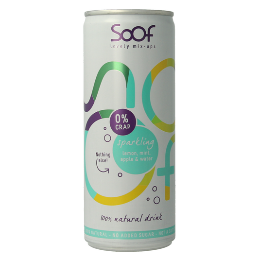 Sparkling Soof Drinks Citroen Munt & Appel in 250ml bottle, refreshing citrus and apple flavored beverage, soft drink and juice.