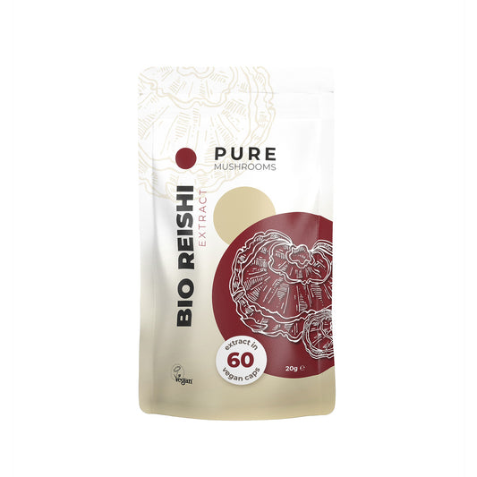 Pure Mushrooms Reishi paddenstoel extract bio 60.00 Vegetarische capsules