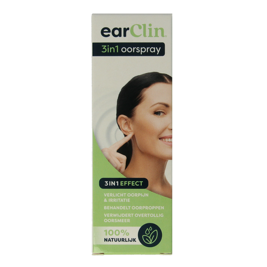 Earclin Easpray 3-in-1 ear care spray bottle, 15ml, with nozzle for gentle ear cleaning and maintenance.