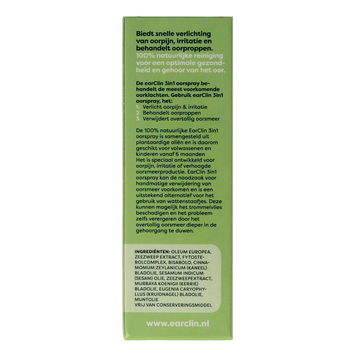 Earclin Easpray 3-in-1 ear care spray bottle with 15ml capacity, designed for gentle ear hygiene and maintenance.