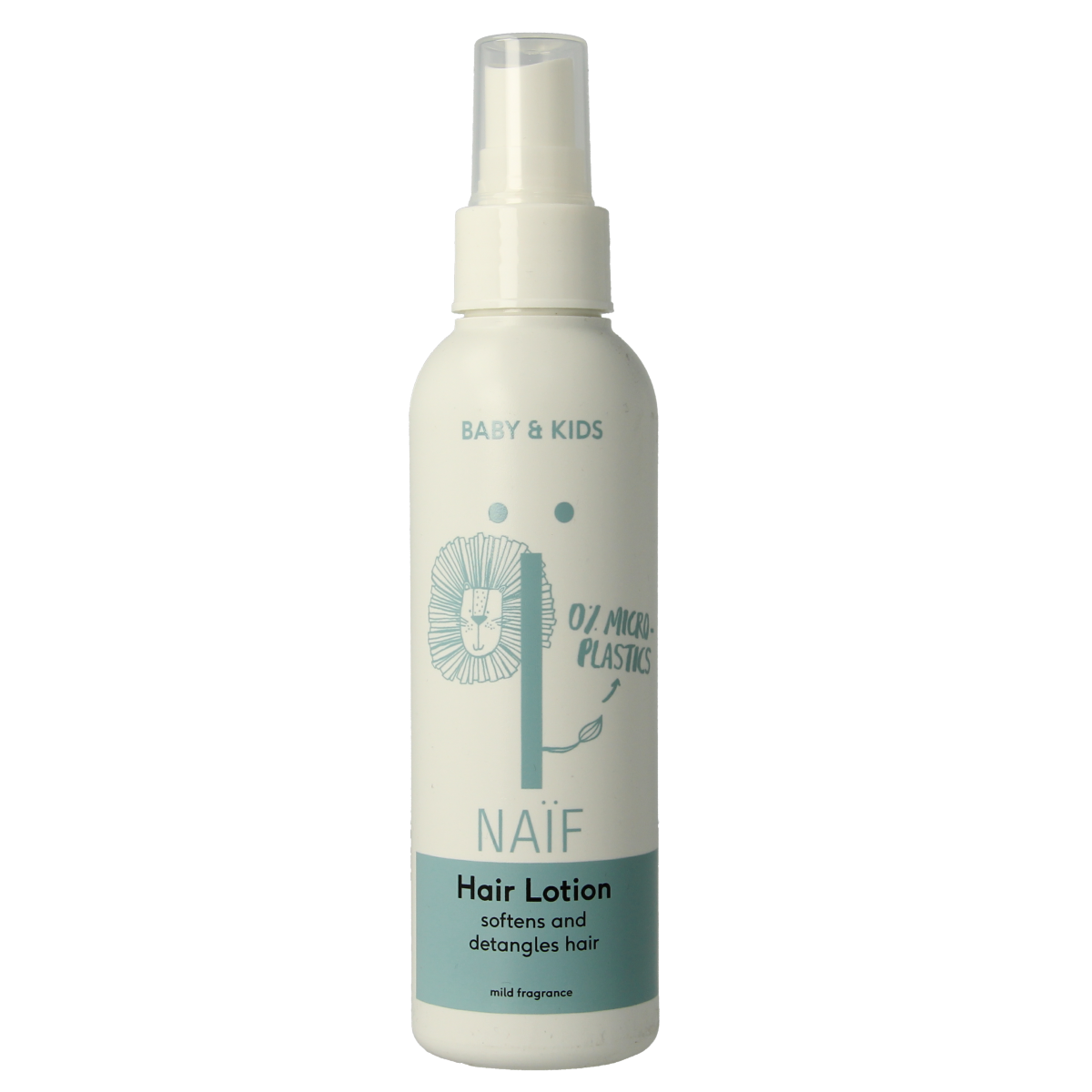 Naif baby and kids hair lotion bottle with label, 150ml, gentle hair care product for children from Naif.