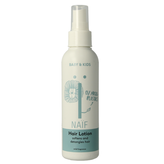 Naif baby and kids hair lotion bottle with label, 150ml, gentle hair care product for children from Naif.