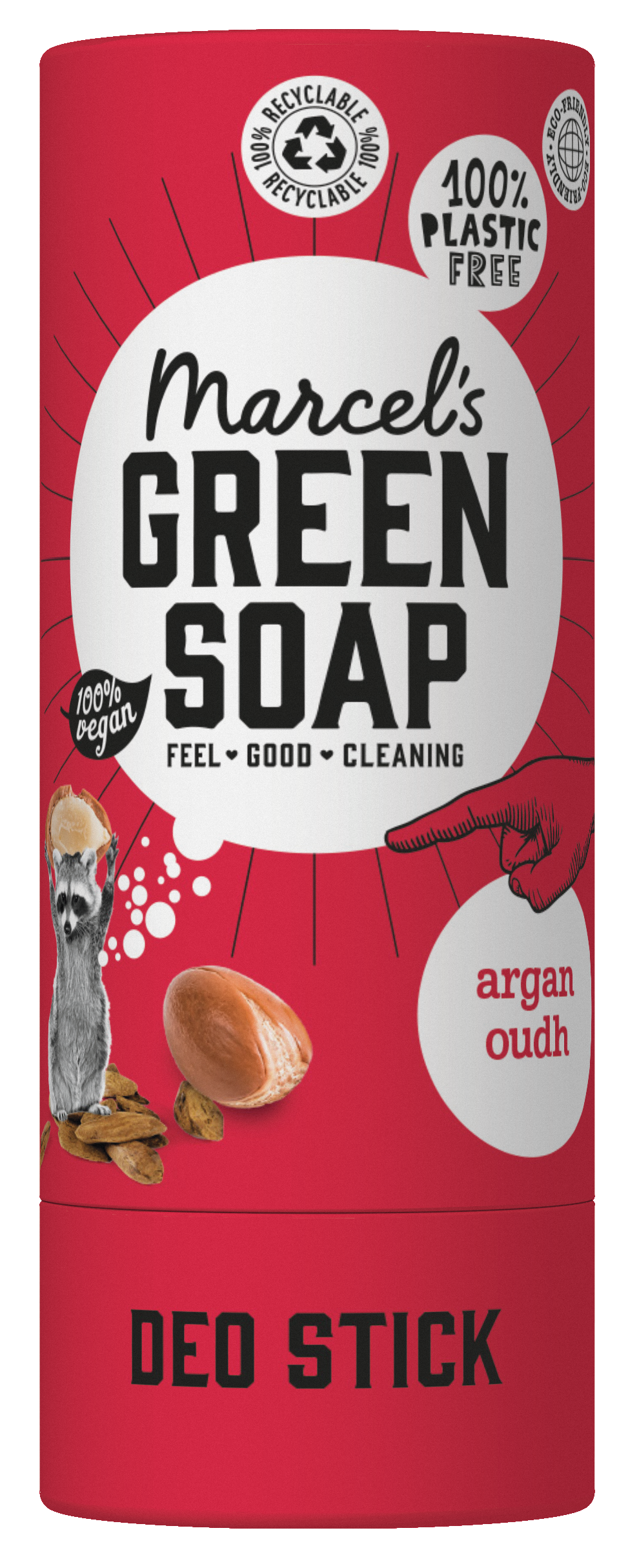 Marcel's Green Soap argan and oudh deodorant stick, 40g, natural deodorant with a sleek packaging design.