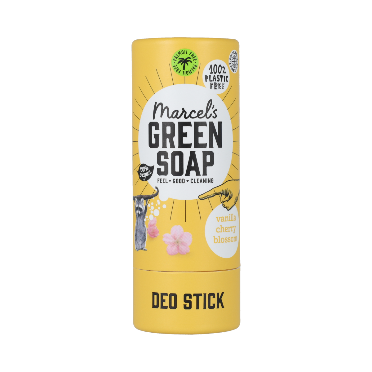 Marcel's Green Soap vanilla and cherry blossom deodorant stick, 40g, with a smooth application and floral scent.