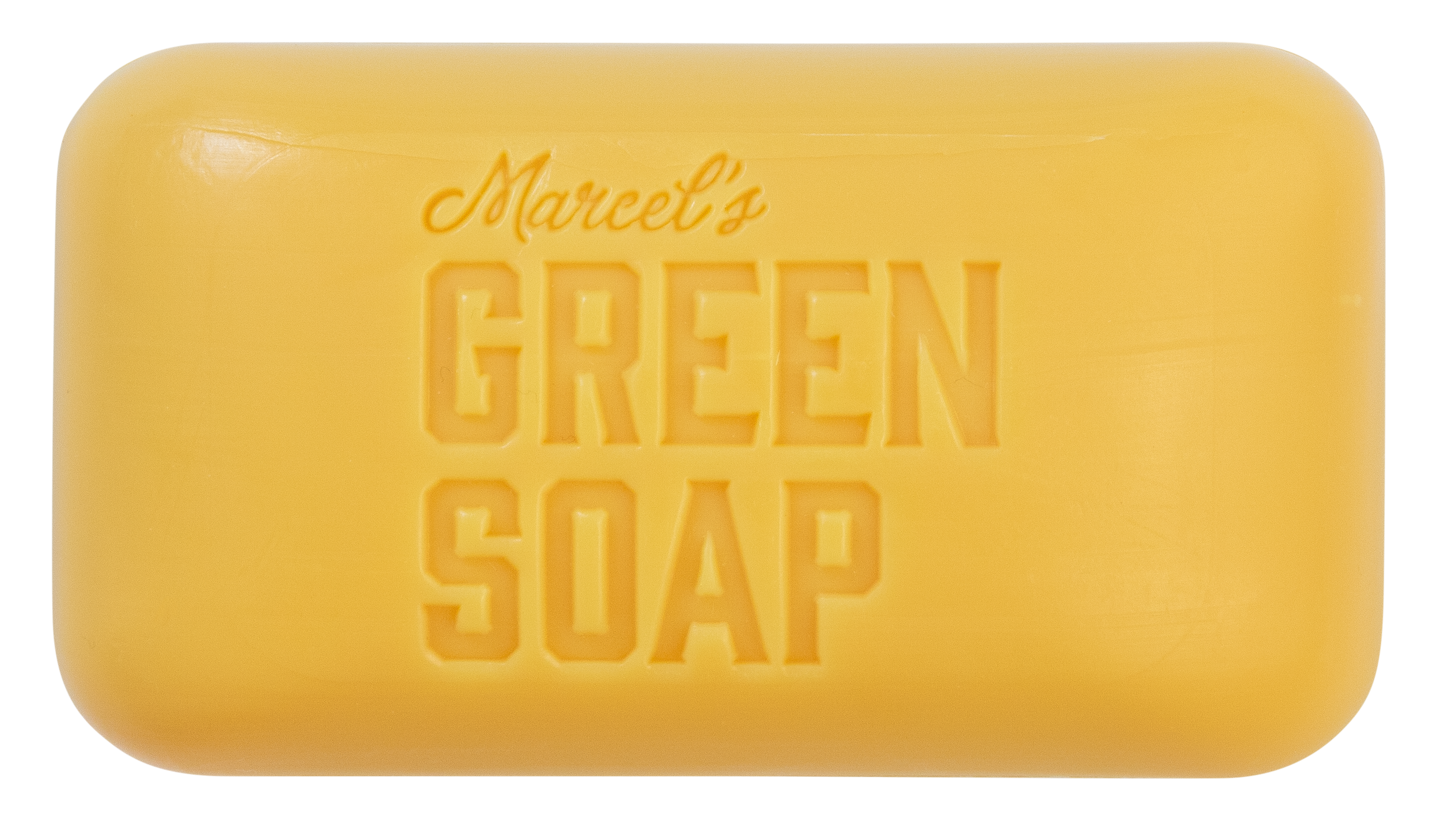 Marcel's Green Soap vanilla and cherry shower bar, 150g, with a natural soap bar and floral scent, on a white background.