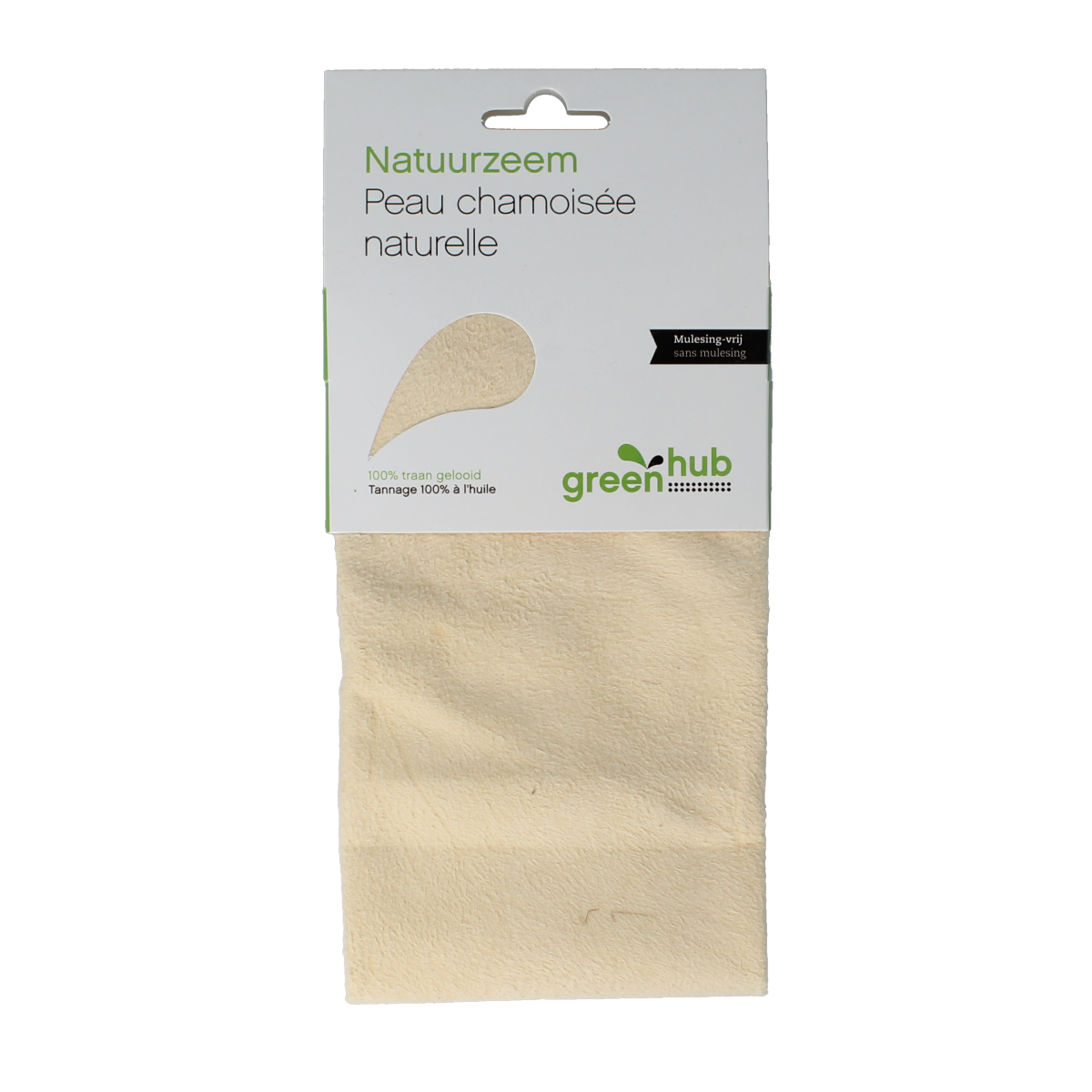 Greenhub Natuurzeem cleaning cloth, natural sea sponge for eco-friendly cleaning, shown in the image.