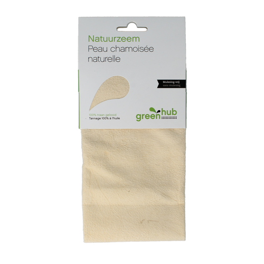 Greenhub Natuurzeem cleaning cloth, natural sea sponge for eco-friendly cleaning, shown in the image.