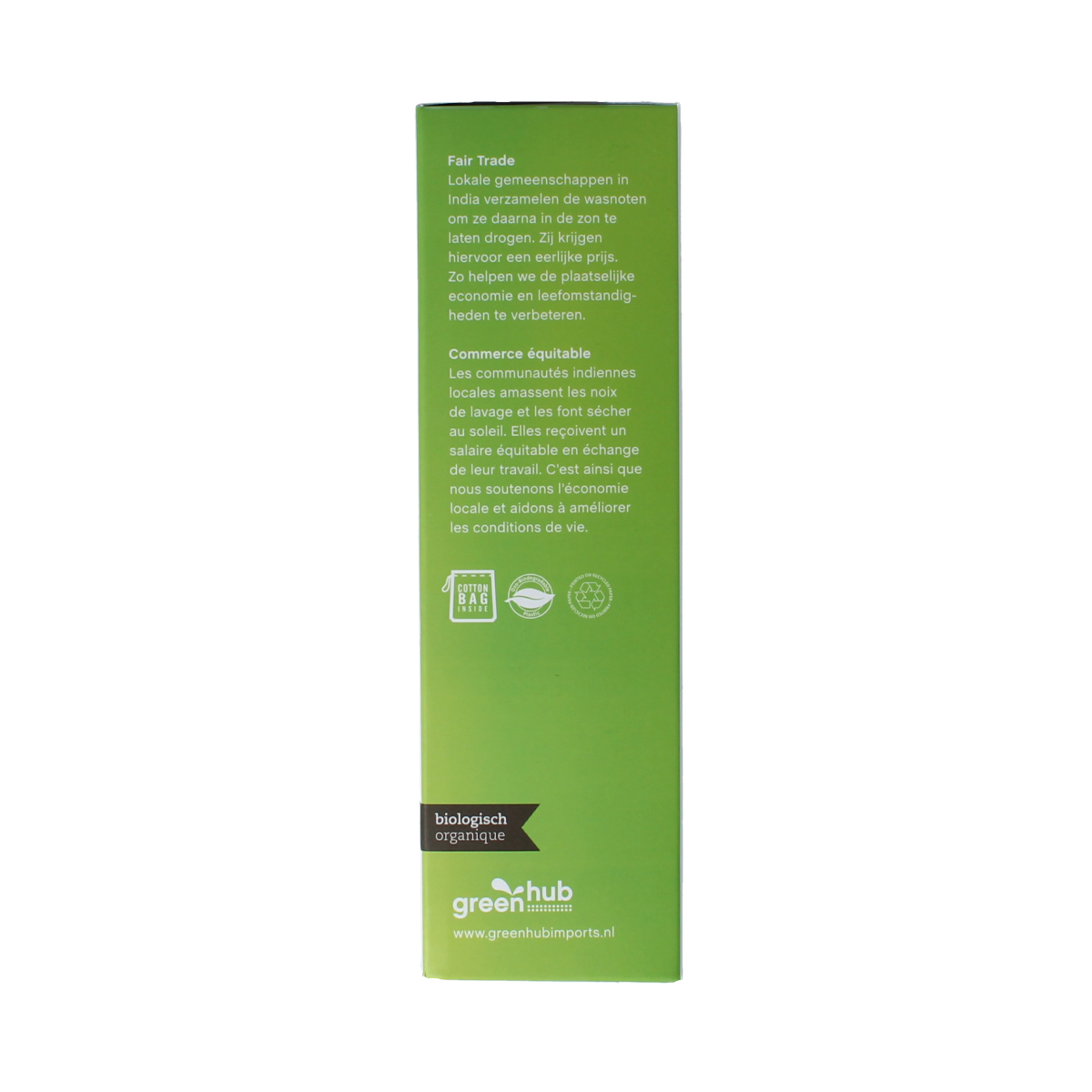 Greenhub wasnoten with cotton wash bag, eco-friendly laundry soap, weighing 200 grams, shown in a clear image.