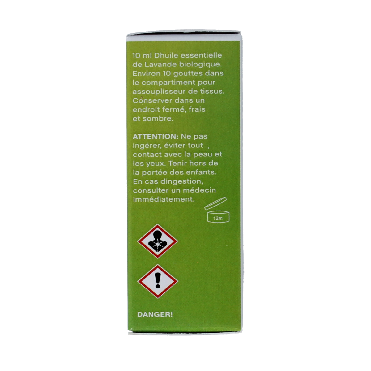 Greenhub Lavender essential oil 10ml bottle, natural aromatic oil for relaxation and diffusing, in clear plastic container.