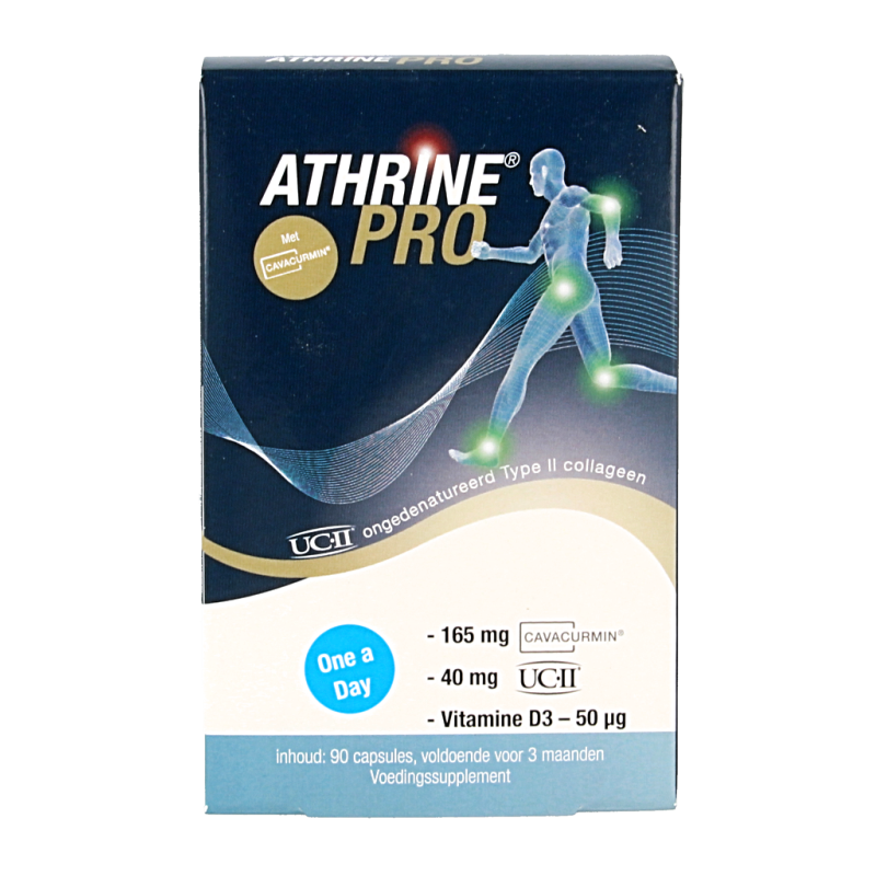 Athrine Athrine PRO UC-II Cavacurmin with Vitamin D3 capsules, herbal supplement for joint support, 90 capsules.