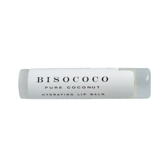 Bisococo Lipbalm in 4.25g tube, natural lip care product with nourishing ingredients, displayed with packaging and open balm.