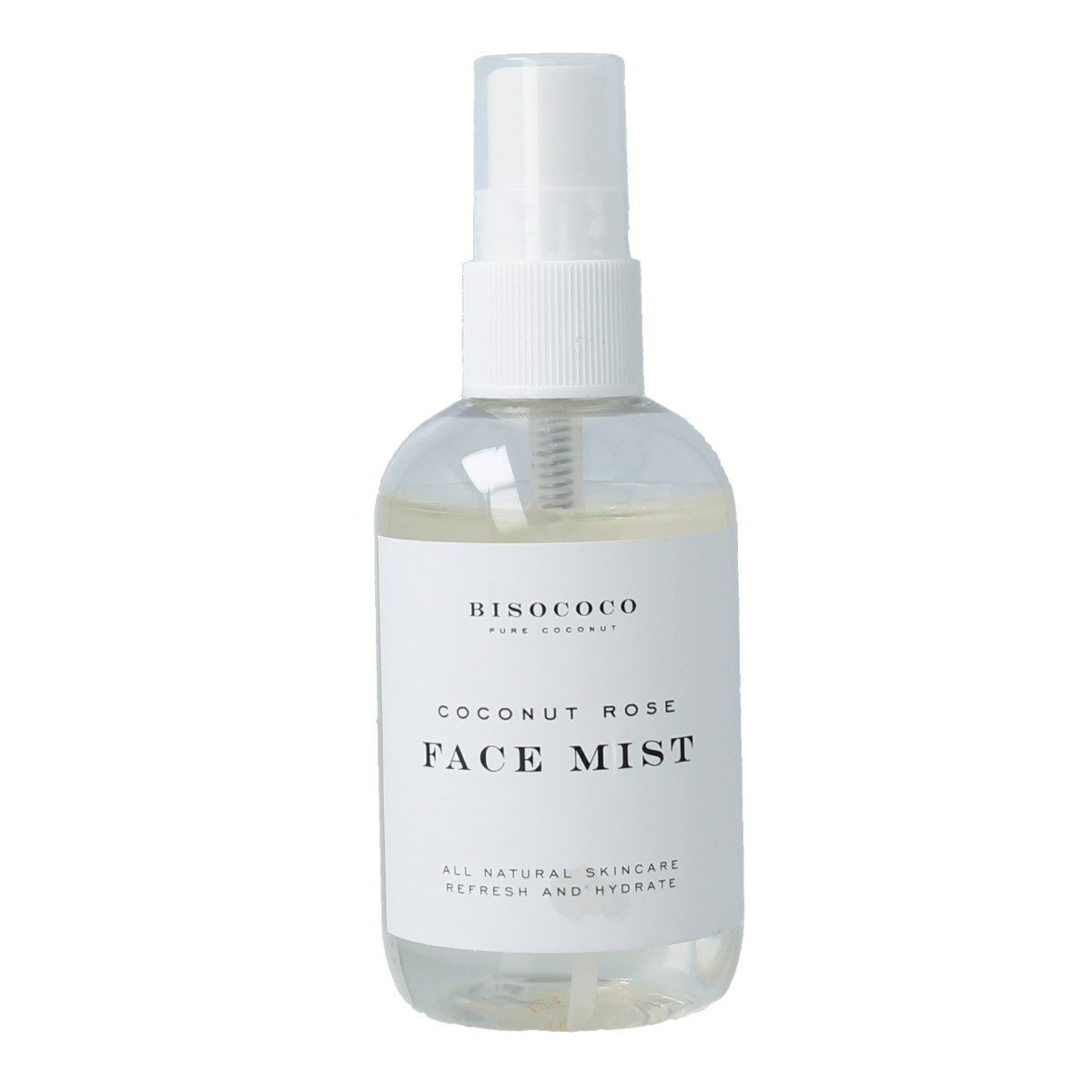 Bisococo face mist 100g bottle with spray nozzle, designed for facial skincare and hydration.