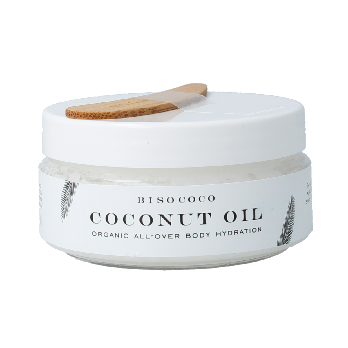 Bisococo Coconut Oil Pot, 100ml, natural body care product in a small white jar with a screw lid.