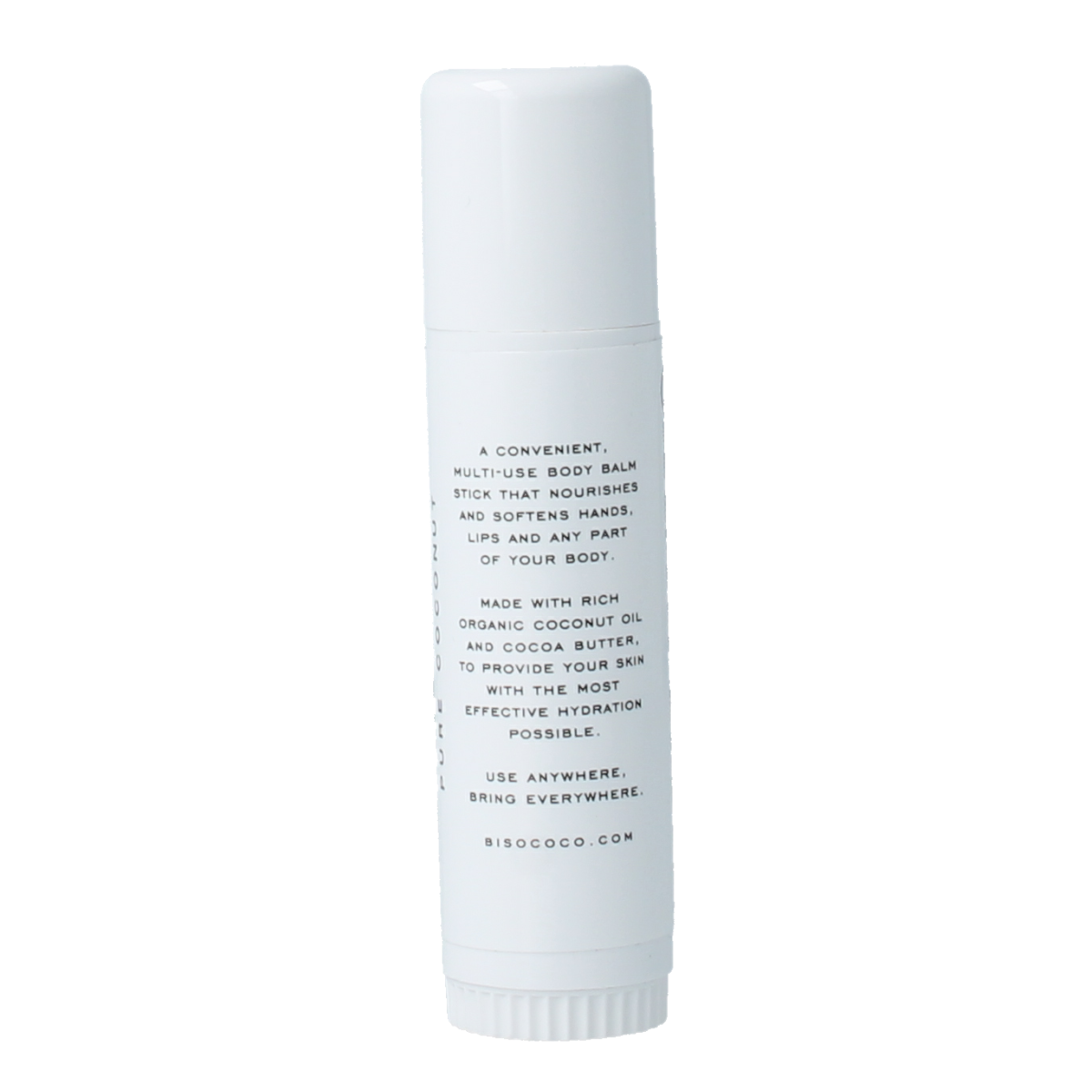 Bisococo Body moisturizing stick in 17g, featuring natural ingredients for nourishing skin, shown in a sleek stick container.